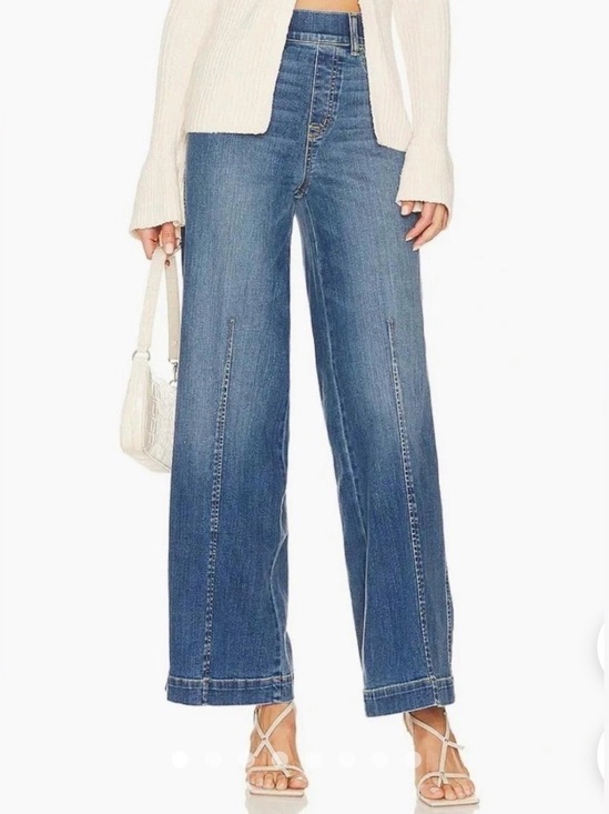 SPANX Denim - Spanx Seamed-Front Wide-Leg Jeans 20407Q size small petite vintage indigo